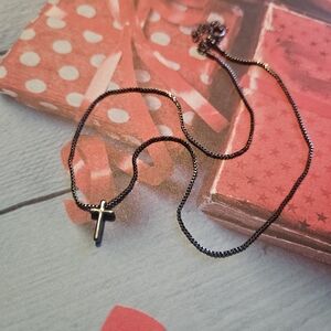 Black Cross Pendant Necklace